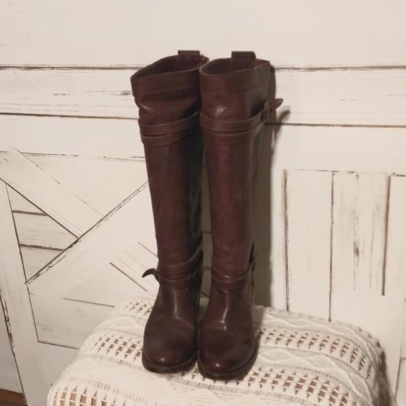 FRYE JANE STRAPPY HIGH HEELED BOOTS, style number 76396. - Picture 2 of 12